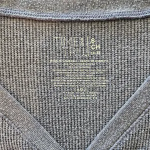 Faded Glory Blue V-neck Henley Top Size Small thumbnail 3