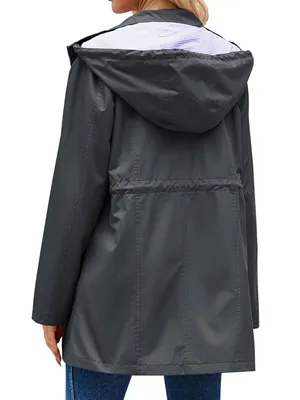 Hount Women Rain Jacket Lightweight Waterproof Lined Raincoat Trench Coat. Sz 8 thumbnail 5