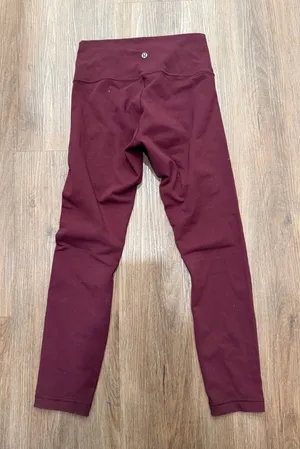 Lululemon Burgundy High Rise Leggings Womens Size 6 Maroon‎ Yoga Pants 3599 thumbnail 1