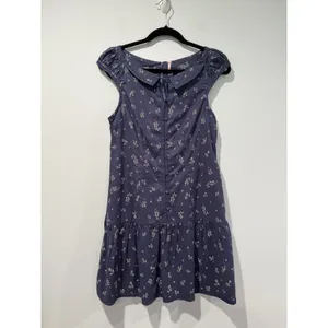 Free People x Revolve Beasley Mini Dress Womens XS Navy Floral Twee Coquette thumbnail 3