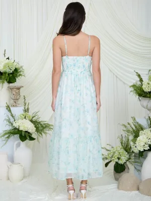 Floral Spaghetti Strap Corset Midi Dress Medium thumbnail 3