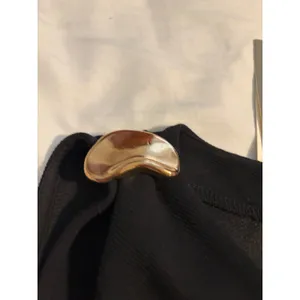 Anthropologie Asymmetrical Mini Dress Black Hardware Detail‎ Large LBD Modernist thumbnail 8