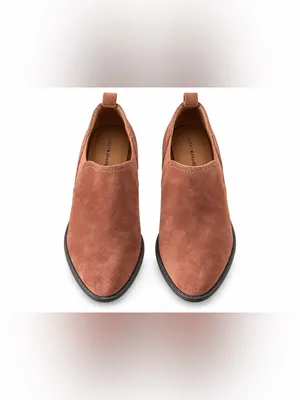 Lucky Brand Suede Western Chelsea Ankle Booties Brown Rust Size 7.5 thumbnail 3