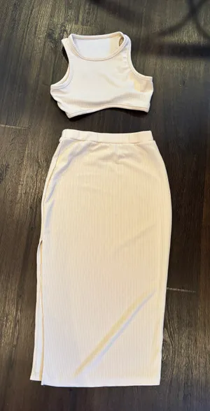 Two Piece Skirt Set Tan Size XS thumbnail 2