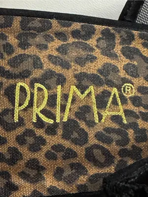 Prima Black Mesh Block Heel Sandals Leopard Print Footbed Size 7M Y2K thumbnail 7