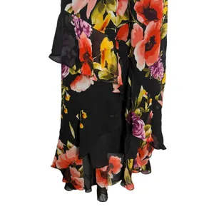 Lulus Love in Bloom Black Floral Print Off-the-Shoulder High-low Dress Size XS thumbnail 6
