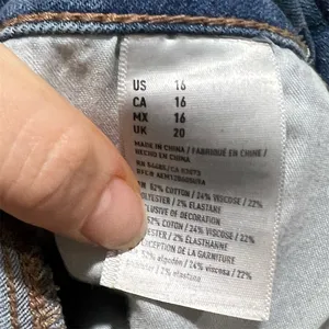American Eagle Women's Midi Jean Shorts Blue Distressed Size 16 thumbnail 8