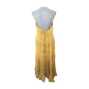 Free People $108 NWT Marigold Maxi Dress Plaid Cotton Woven Strappy Small thumbnail 4
