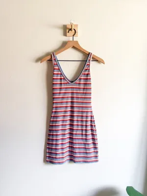 Reformation Taylen Knit Stripe Sleeveless Mini Dress Size XS thumbnail 3
