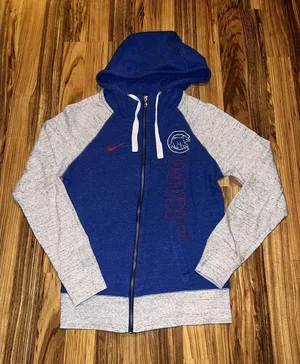 Nike Chicago Cubs Women's Blue Zip Up Hoodie Sz S Small‎ Thin Soft thumbnail 1