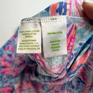 Lilly Pulitzer Womens‎ Size XS Ruffle Tank Top Scoop Neck Blouse Coastal Beach thumbnail 3