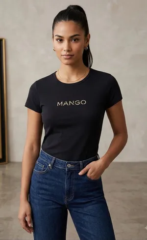 Mango Baby Tee Y2K Black Goth Grunge Small. thumbnail 1