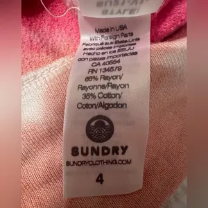 Sundry Marlyn French Terry Knit Hoodie - NWT - Size 4 (XL) Pink Tie Dye thumbnail 9