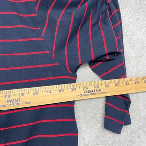 Madewell Top Womens Small Striped Drawstring Hem Long Sleeve Tee Navy Red NZ385 thumbnail 5