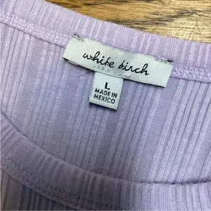 White Birch Lavender Ribbed High Neck Tank Size L thumbnail 8