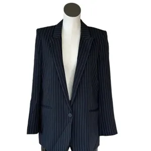 NWT EXPRESS Striped Relax Fit One Button Blazer Medium Black Medium thumbnail 2