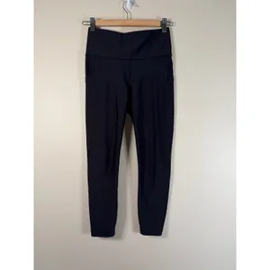 Athleta Interval Stash 7/8 Tight Black High Rise Leggings 821389-03 Small thumbnail 2