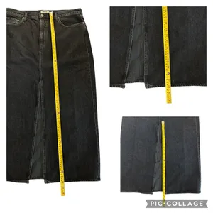 NEW Agolde Leif Front Slit Denim Maxi Skirt Spider Black Size 32 Casual $238 thumbnail 10