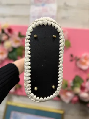 Ivory white Crochet hand bag thumbnail 6