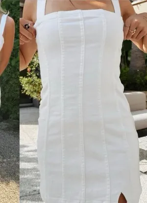 NWT Show Me Your Mumu Coronado Corset Dress mini denim square neck sleeveless thumbnail 1