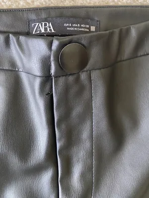 Zara Moto Pants Women’s Size Small Black Faux Leather Skinny Leg High Waist thumbnail 2