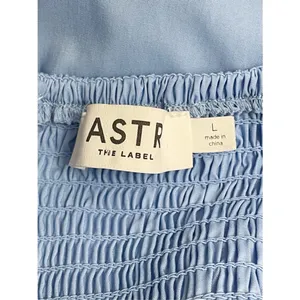 ASTR The Label Blue Corset Midi Dress Fit Flare Smocked Back Pockets Size Large thumbnail 11