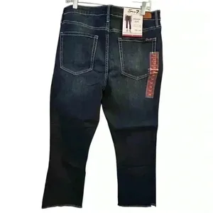 Seven7 Women's Size 14‎ Skinny Jeans Dark Blue High-Rise Fray Hem thumbnail 9