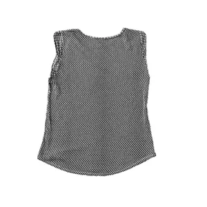 Ann Taylor Loft 100% Linen Tee‎ Shirt Medium Tank Top Black Ivory thumbnail 2