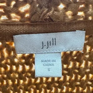 J.Jill Wool Long Sleeve Open Front Textured Knit Cardigan Fringe Saffron Small thumbnail 6