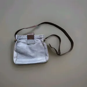 Vintage Lucky Brand Crossbody Bag Leather Purse Gray Brown Accents thumbnail 8