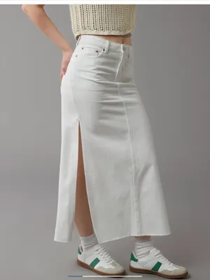 American Eagle Low Rise Denim Maxi Skirt 16 thumbnail 1
