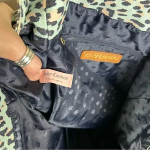 Juicy Couture | Teal Leopard Print Y2k Large Tote Bag thumbnail 6