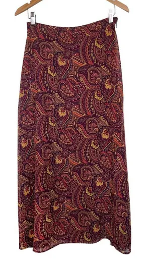 Vintage 80s Limited America‎ Paisley Knee Length Skirt thumbnail 1