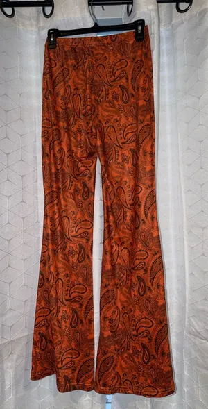 Flare Fitted Pants Orange Size M thumbnail 1