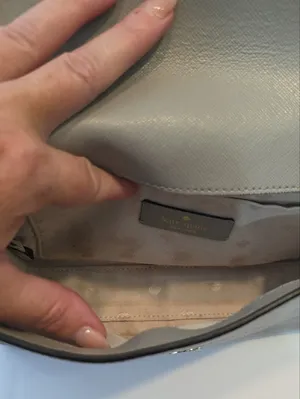 Kate Spade Carson Shoulder Bag Colorblock White Grey Saffiano Leather Minimalist thumbnail 8