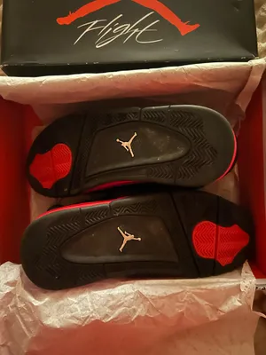 Jordan 4 black and red trainers thumbnail 5