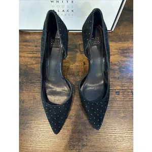 White House Black Market Black Ella Studded High Heel Open Pumps Size 8‎ Shoes thumbnail 4