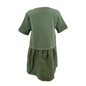 Anthropologie Pilcro Sweatshirt Twofer Mini‎ Dress Short-Sleeve Moss Green Small thumbnail 8