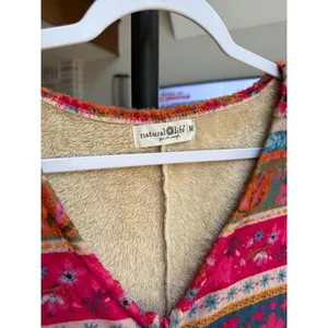 Natural Life border print fleece onesie colorful boho floral pattern M thumbnail 3
