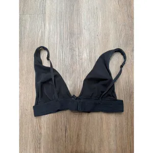 SKIMS Cotton‎ Rib Triangle Bralette Onyx Black Size XL Womens Ribbed Bra thumbnail 4