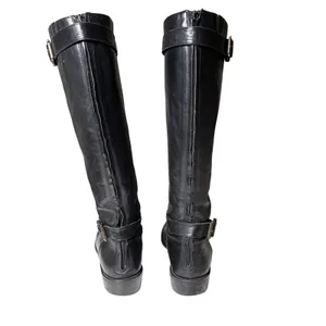 Saks Fifth Avenue Black Leather Riding Boots Buckle Made in Italy EU 41 thumbnail 4
