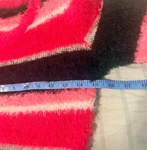 Falls Creek Pink, Black & Metallic Striped Fuzzy Sweater - Junior Size L - NWOT thumbnail 8