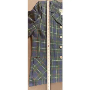 Pendleton Originals Wool Plaid Blazer Jacket Shacket Top L Green Blue Tartan 90s thumbnail 6