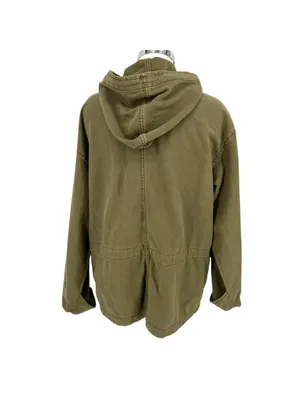 Free People Joshua Tree Utility Jacket Olive Green Cotton Hooded Size XS thumbnail 6