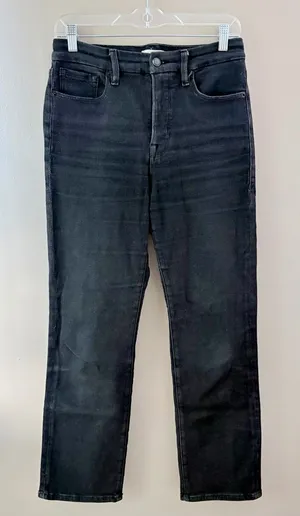 Good American Good Straight Black Jeans Size 6/28 thumbnail 1
