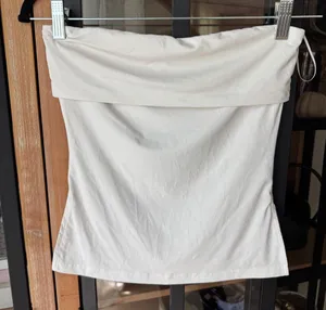 Princess Polly strapless tube top stretchy off shoulder slit cropped thumbnail 1