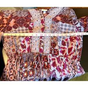 Knox Rose Large Purple Red Boho Patchwork Crochet Lace High Low‎ Dress thumbnail 5
