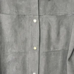 ZARA M Faux Suede black snap button shirt jacket size M thumbnail 9