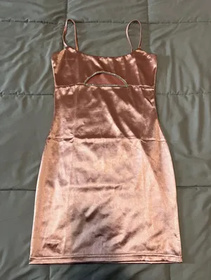 Pink silk cut out dress dress thumbnail 1