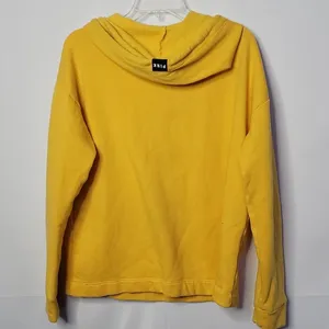 Victoria's Secret Pink hooded hoodie yellow pullover sweatshirt sz Medium thumbnail 5
